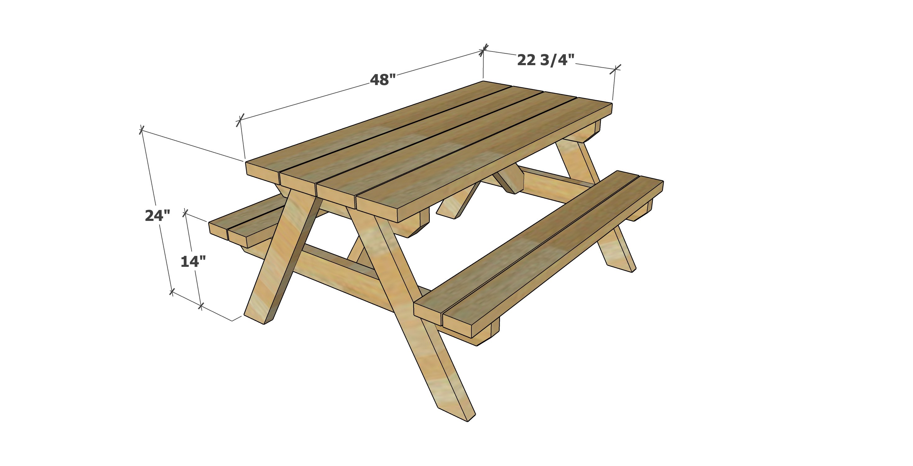 kids picnic table dimensions