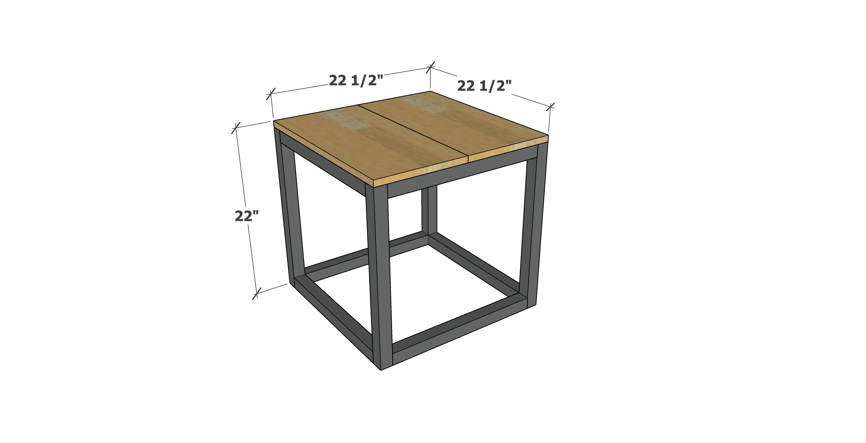 dimensions for square side table