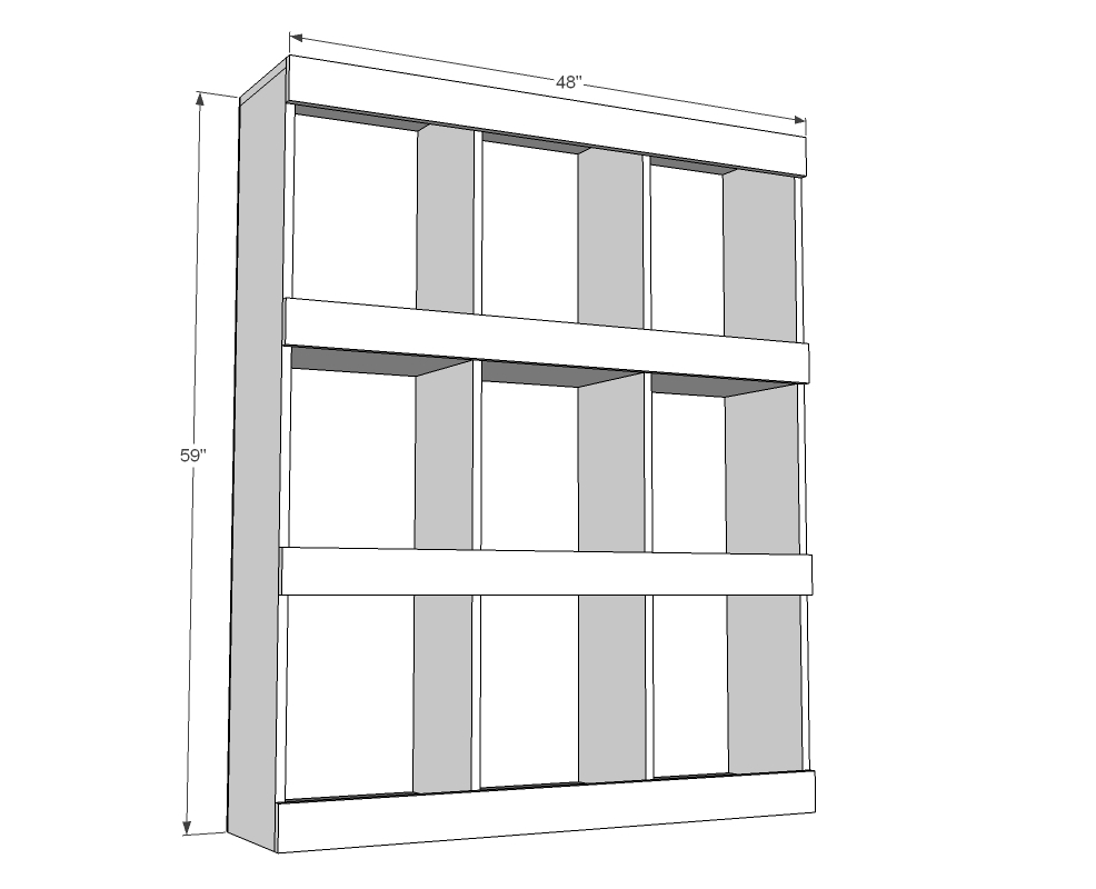 cubby bookshelf plans