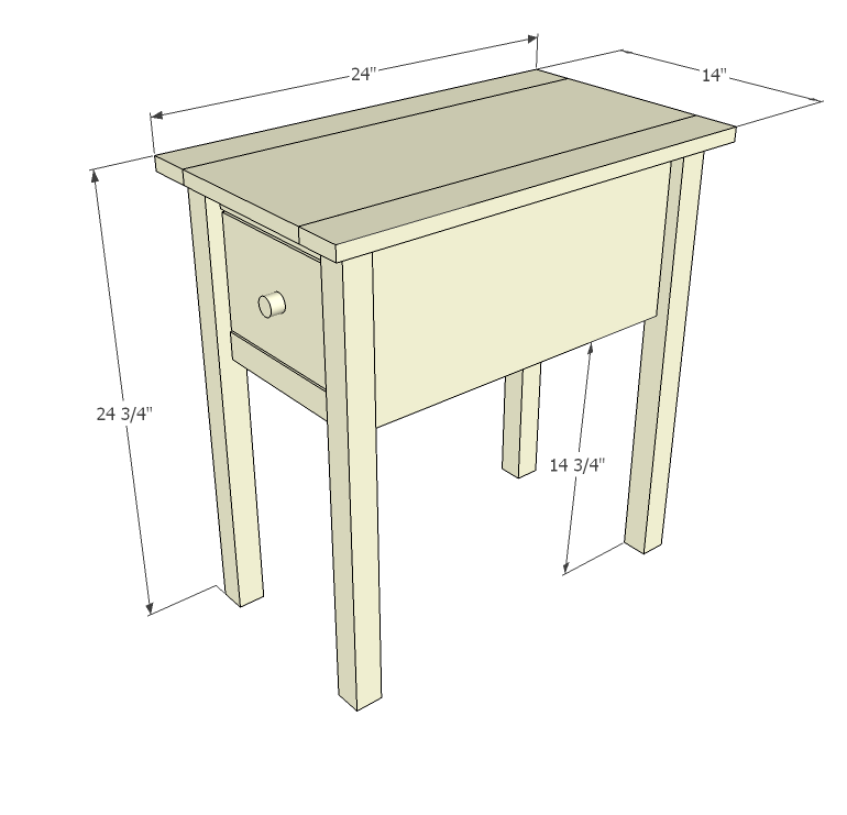 narrow end table free plans