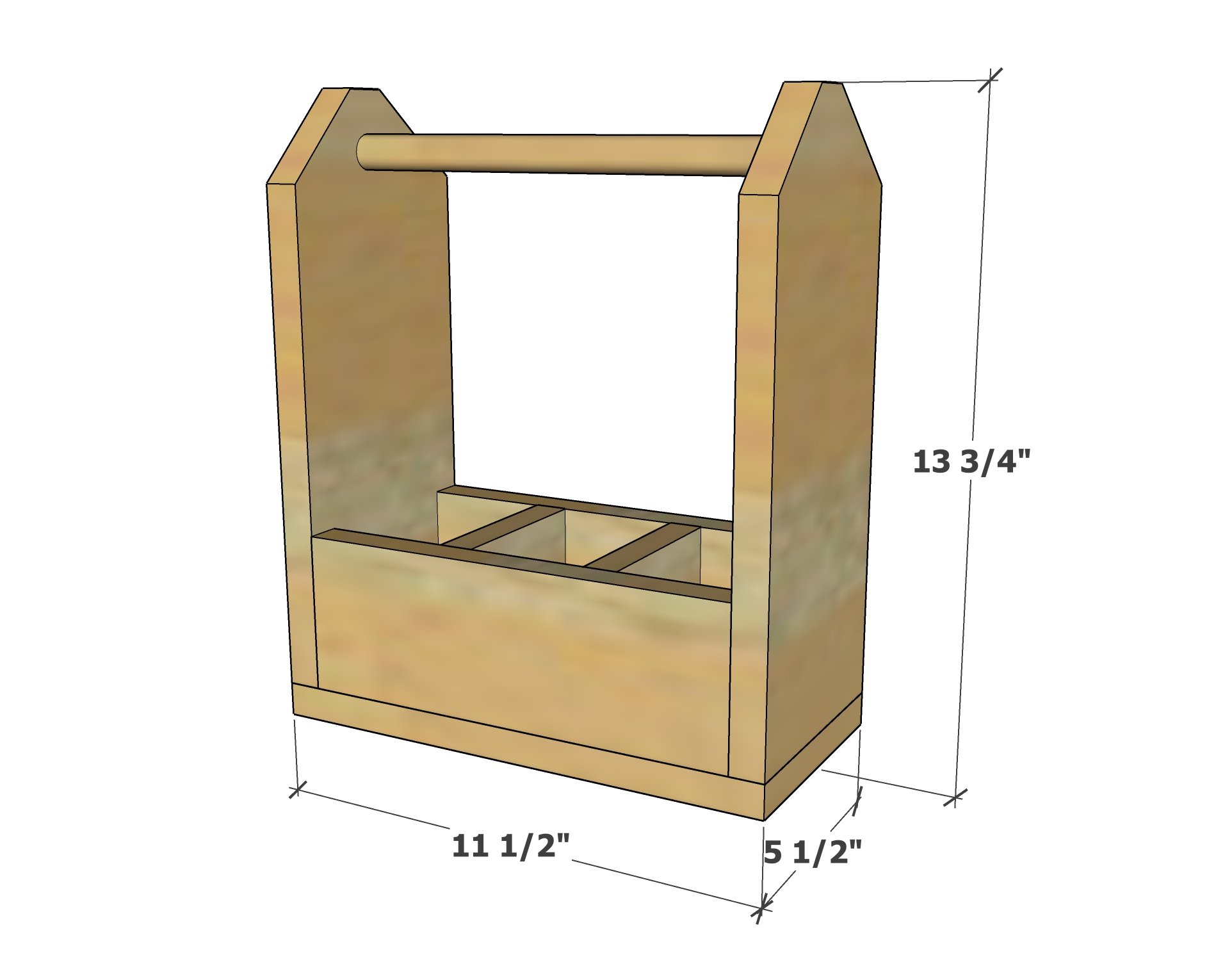 dimensions of bottle caddy plans