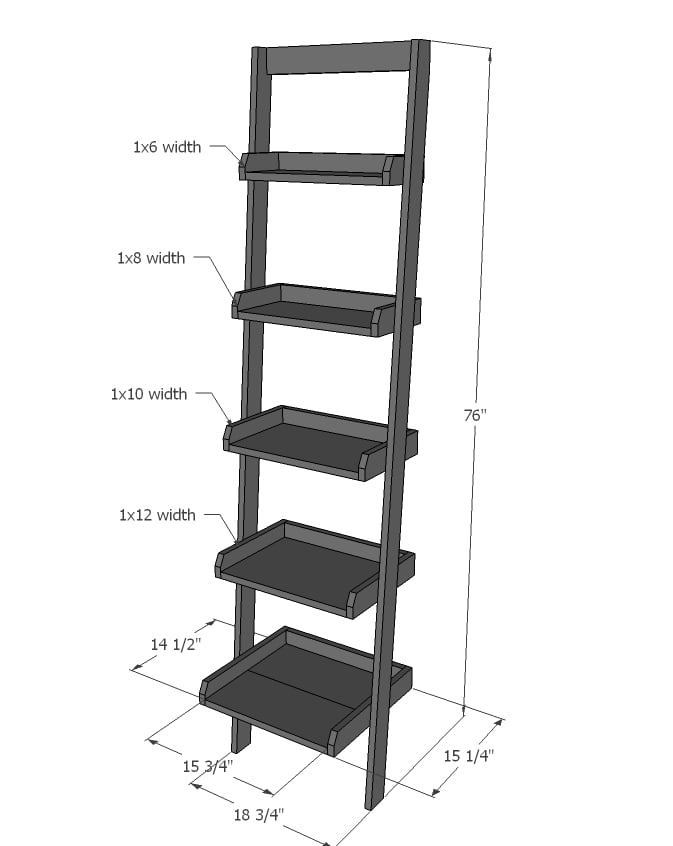 leaning ladder shelf easy to build whitewood boards