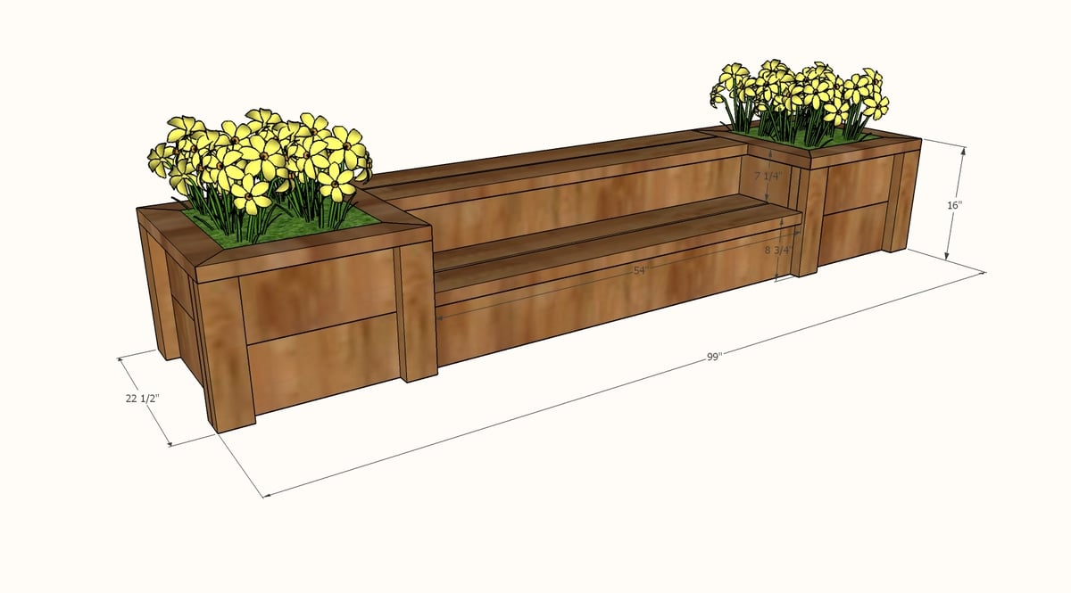 plans for freestanding planter steps