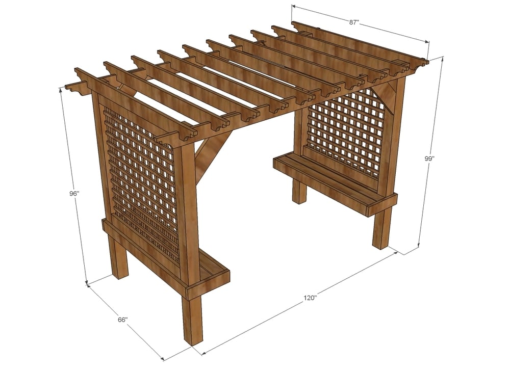 dimensions for pergola