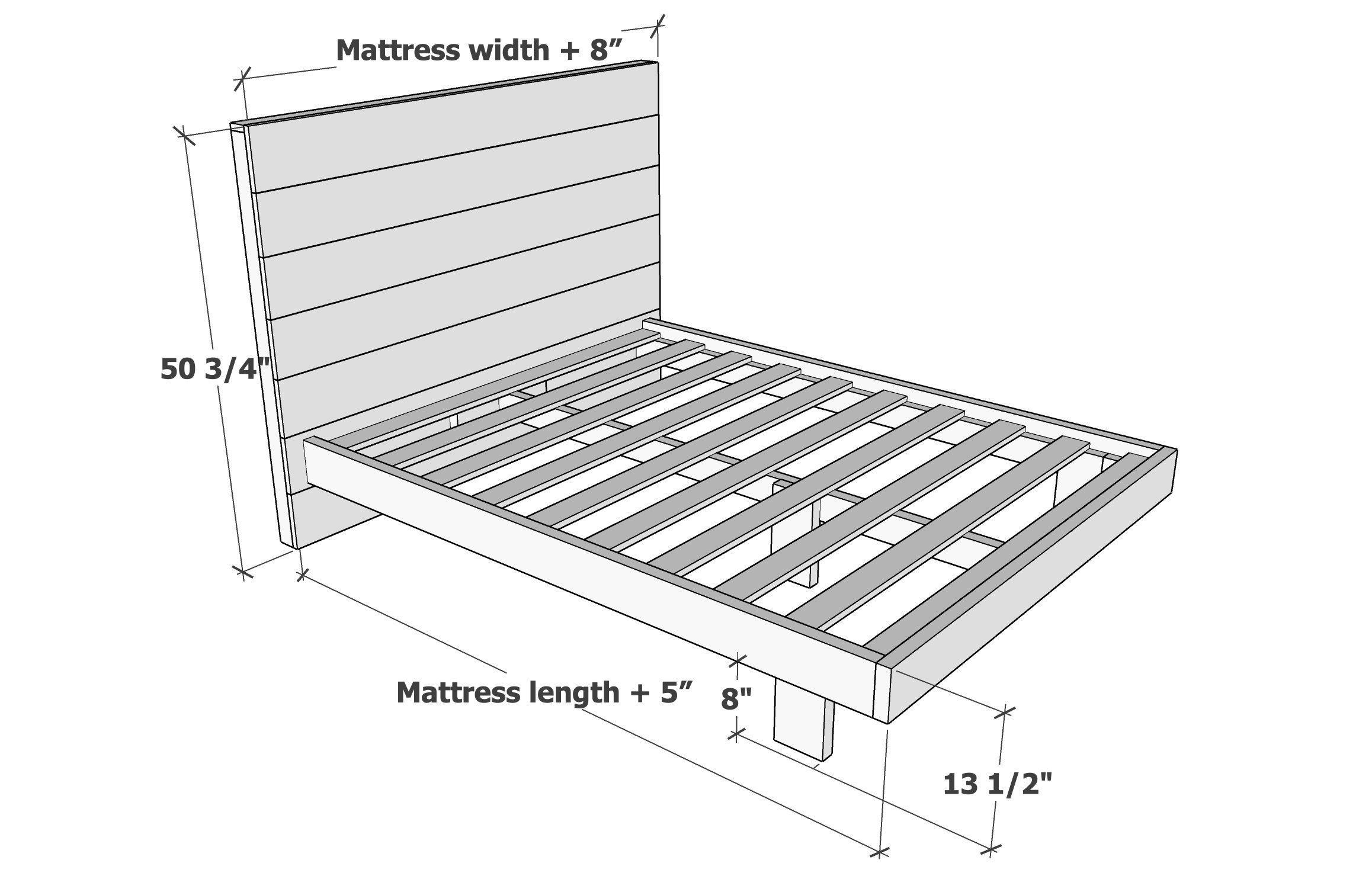 modern bed frame dimensions