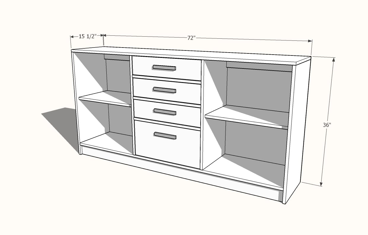 white sideboard dimensions