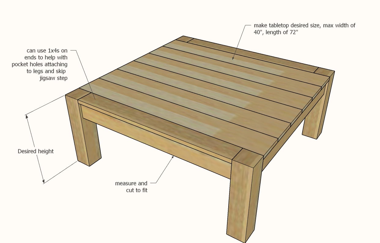 parsons table dimensions