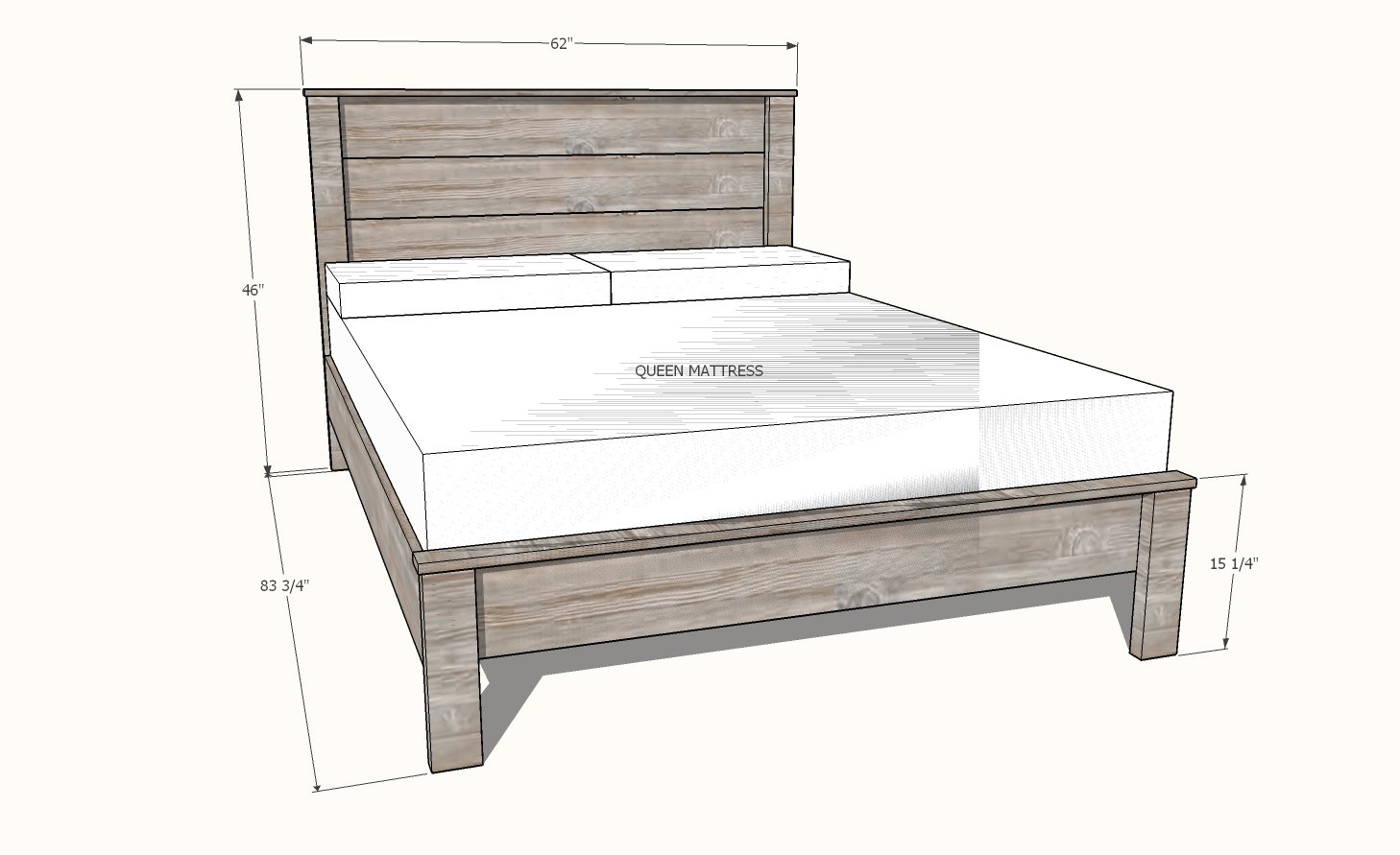 dimensions of the simple panel bed