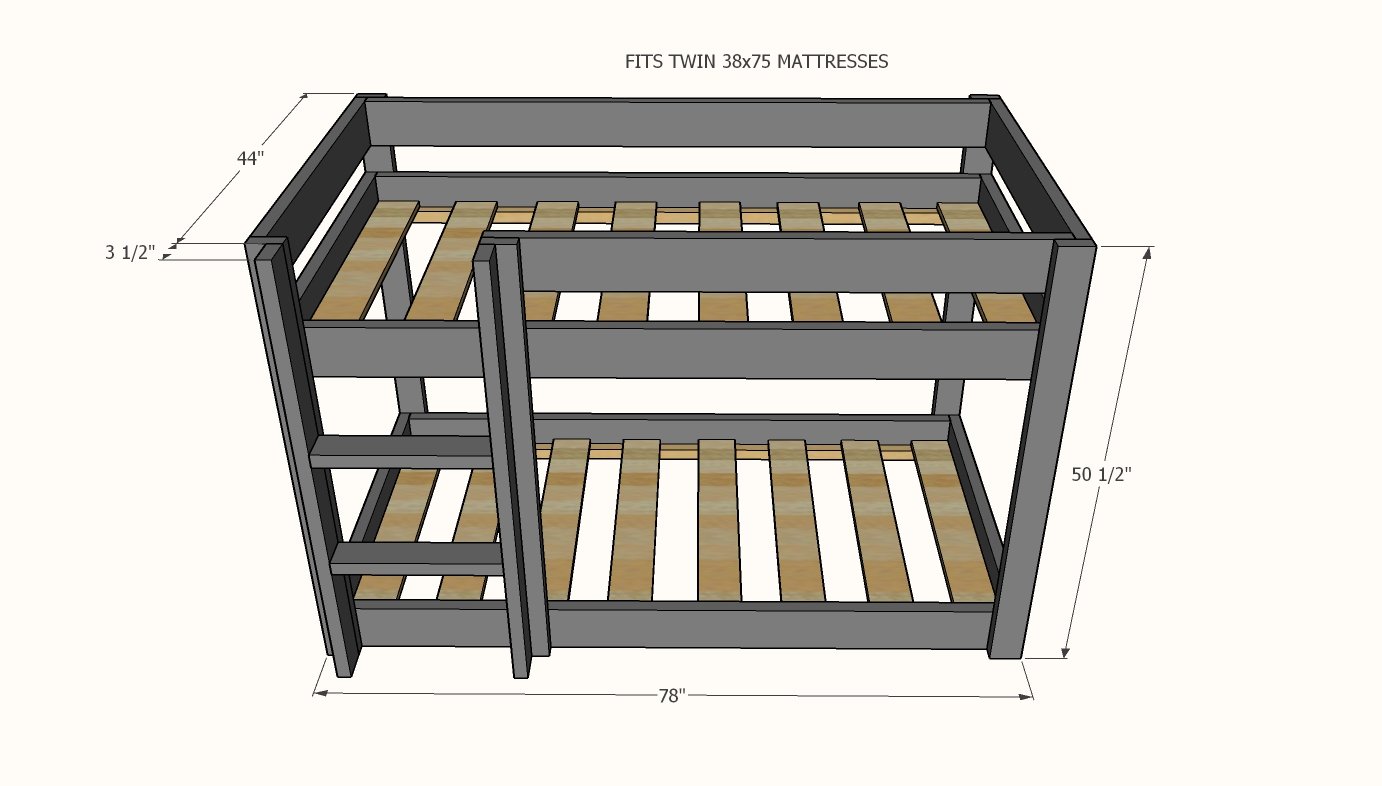 low bunk bed dimensions