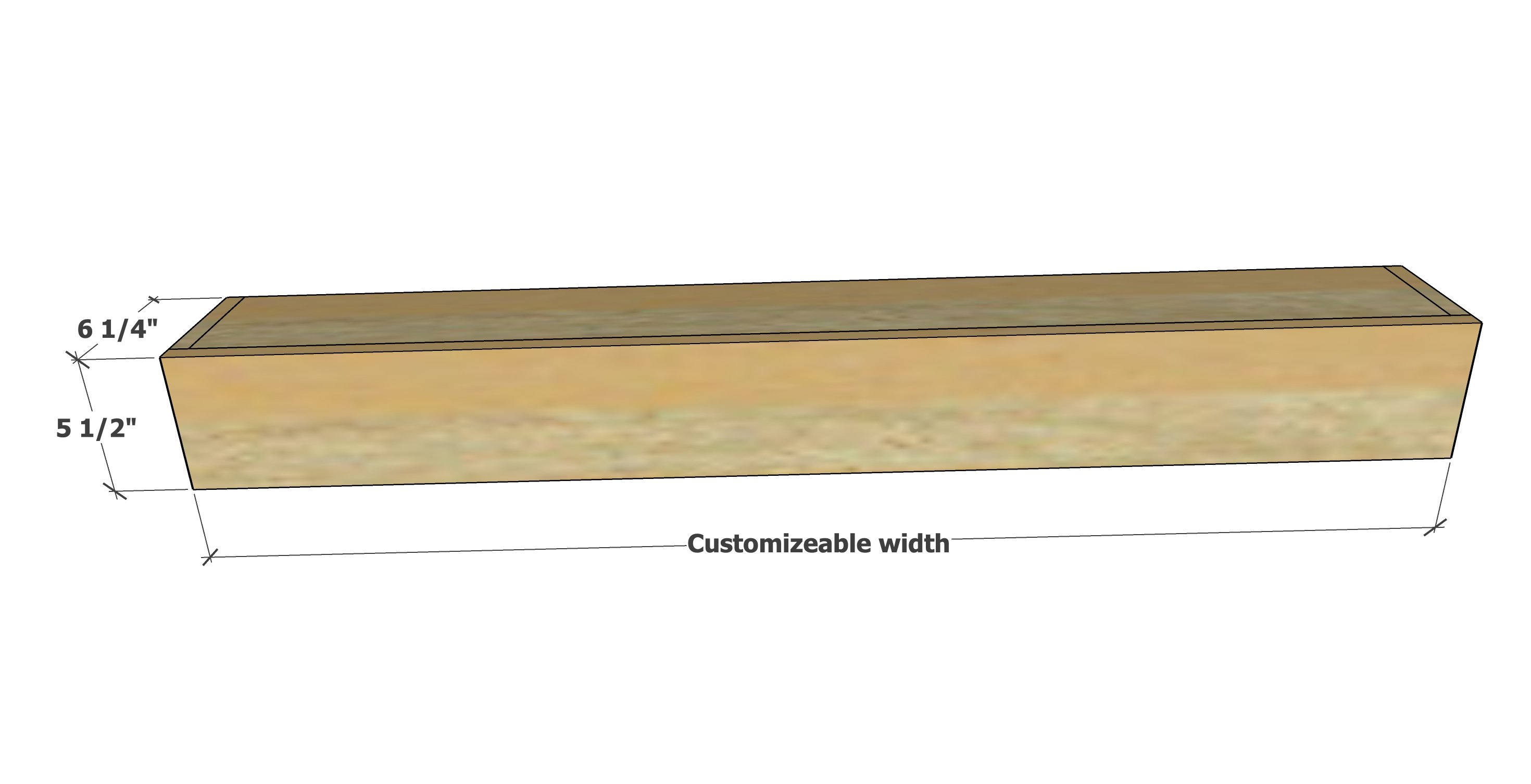 dimensions for flip down mantle