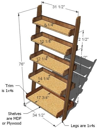 Leaning Wall Shelf Ana White