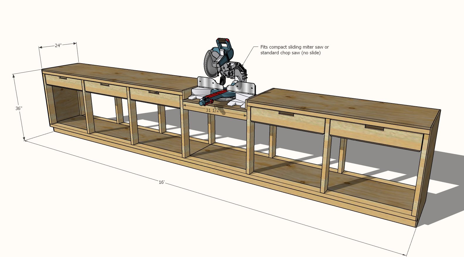 Pony Wall Workbench Ana White