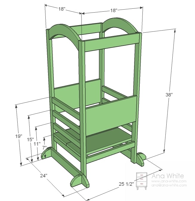 dimensions diagram for little helper tower