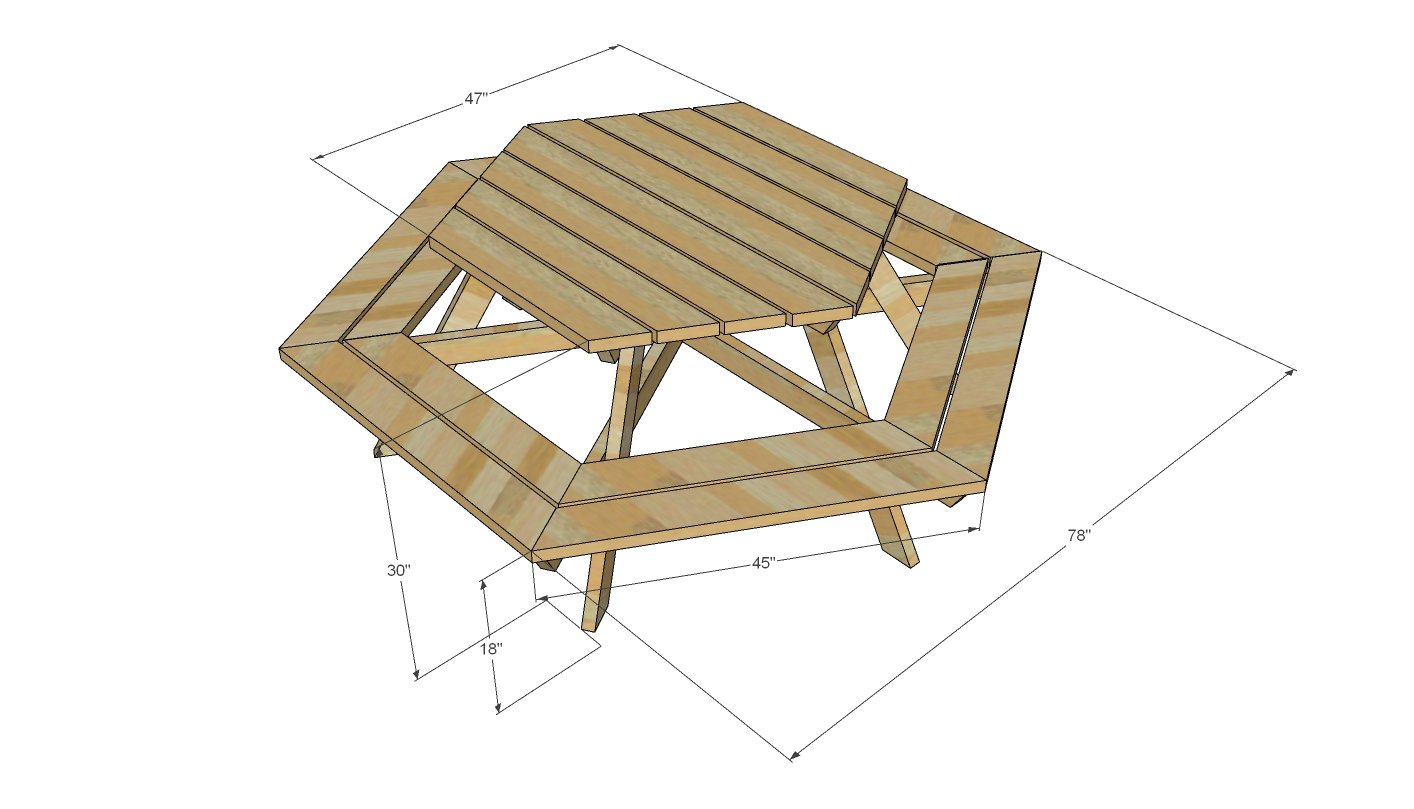 Hexagon Picnic Table Ana White