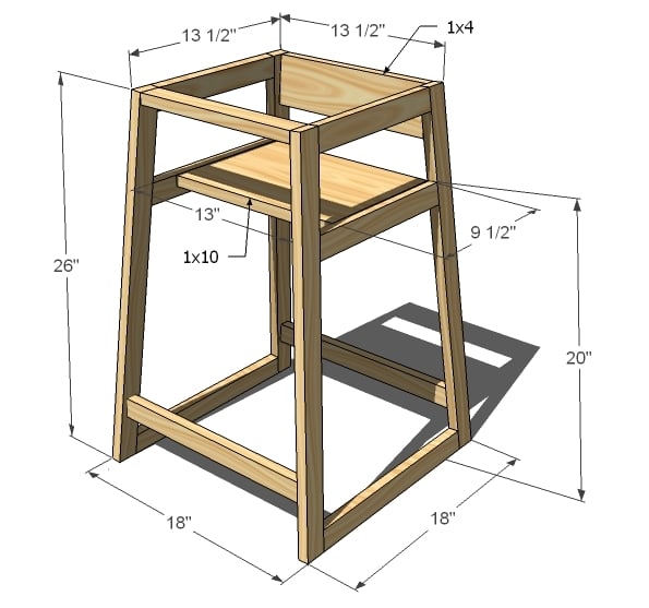 high chair dimensions