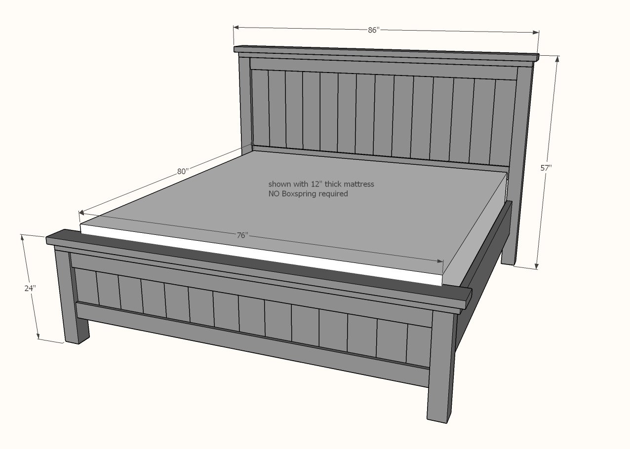 Farmhouse Bed Standard King Size Ana White