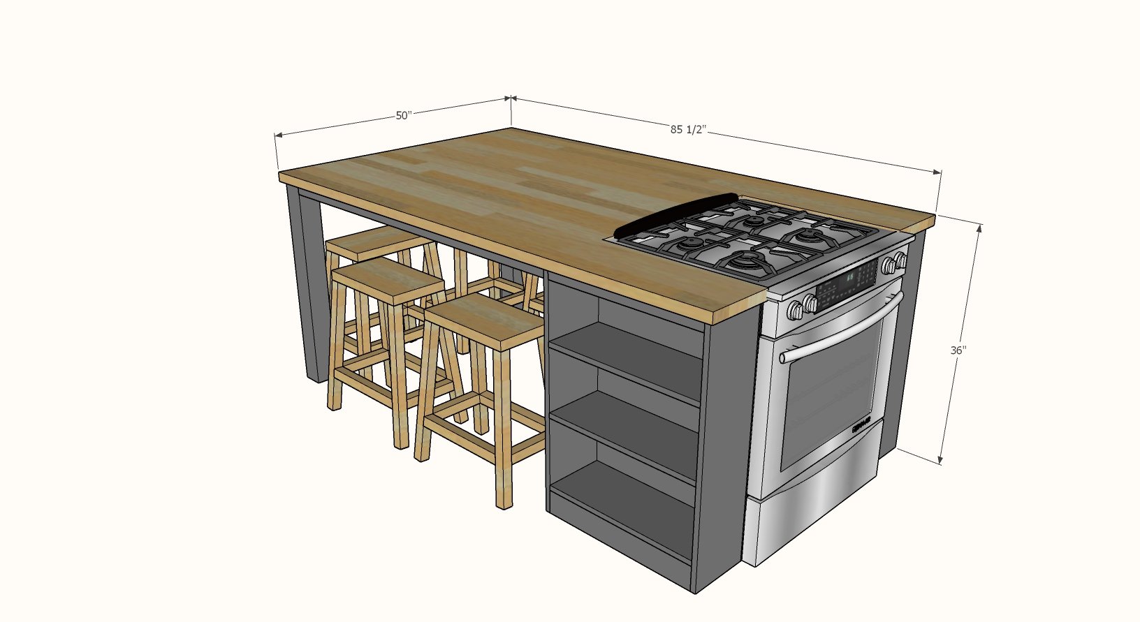 kitchen island dimensions