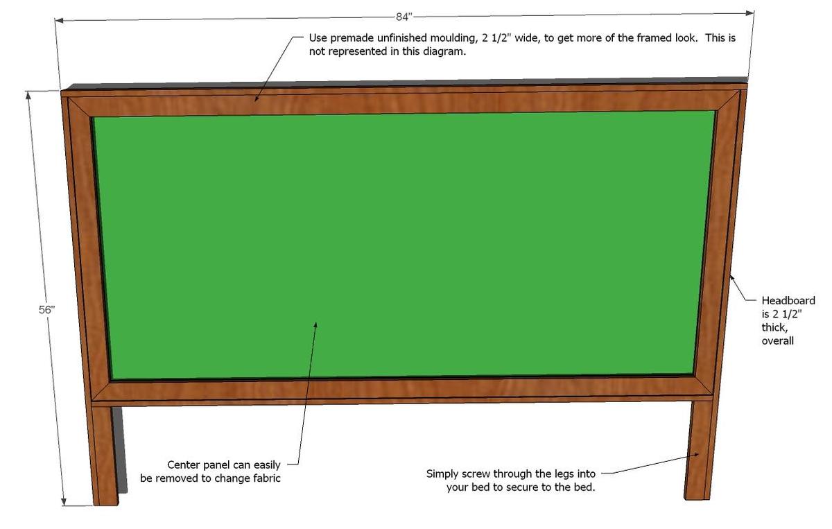 King Size Framed Upholstered Headboard