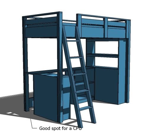 loft bed storage dimensions