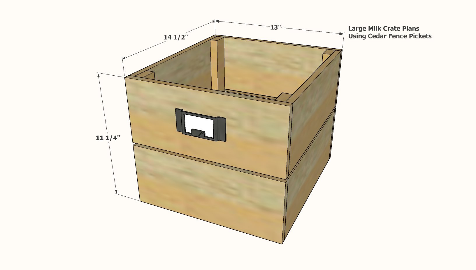 wooden milk crate dimensions