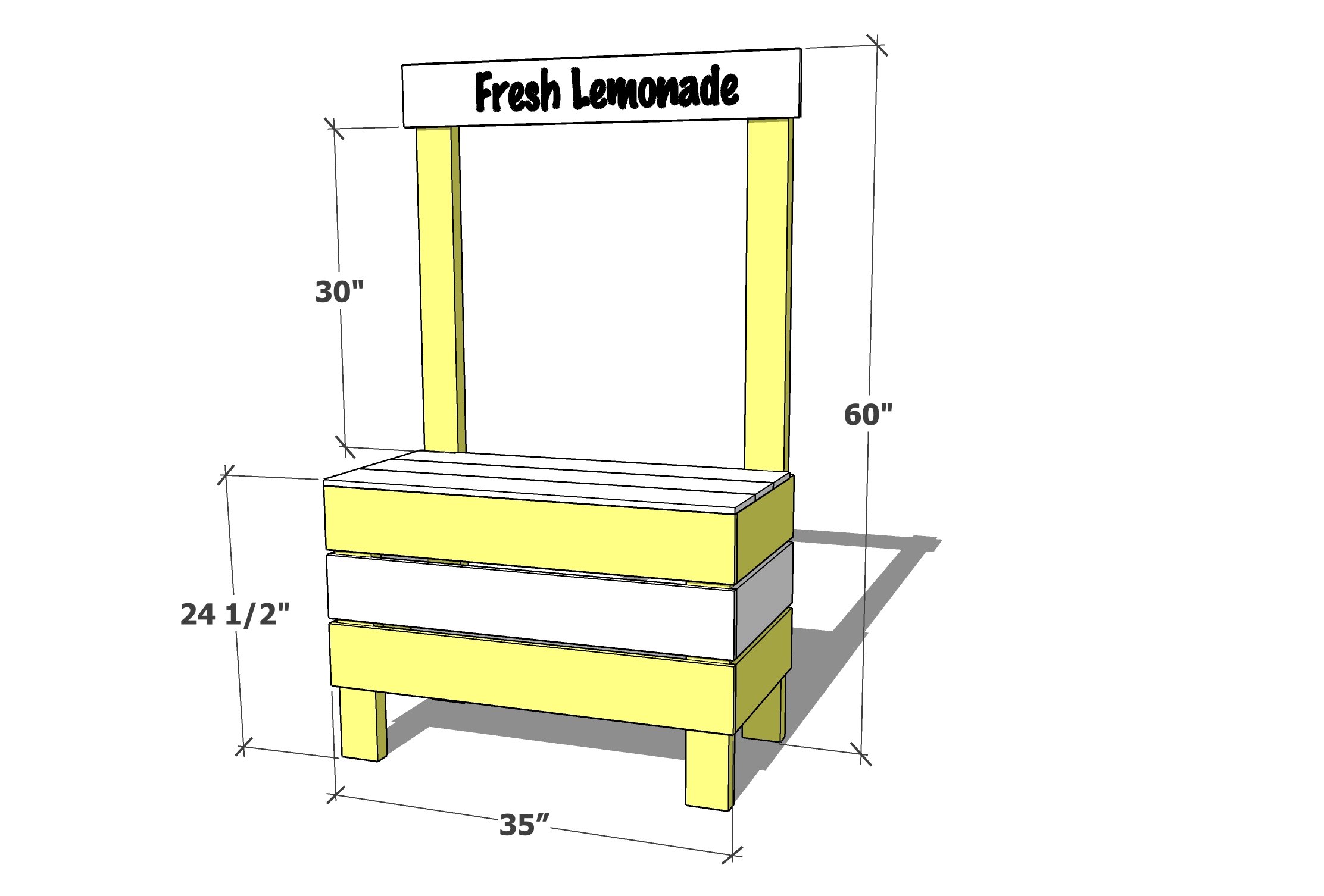 lemonade stand dimensions