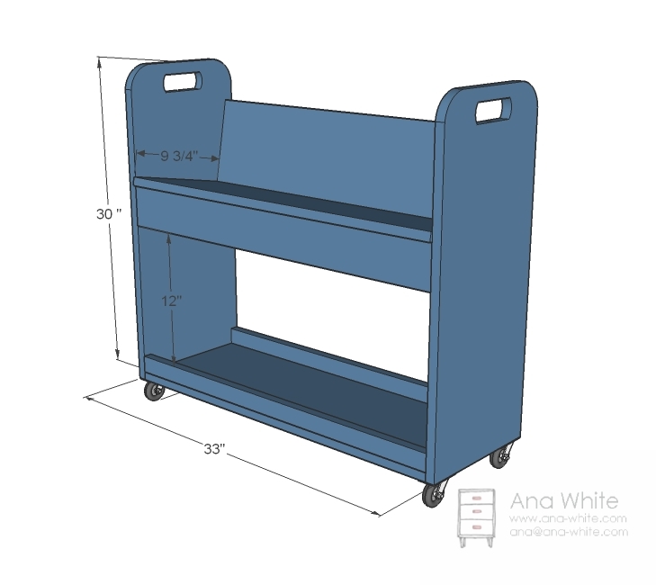 dimensions for library book cart