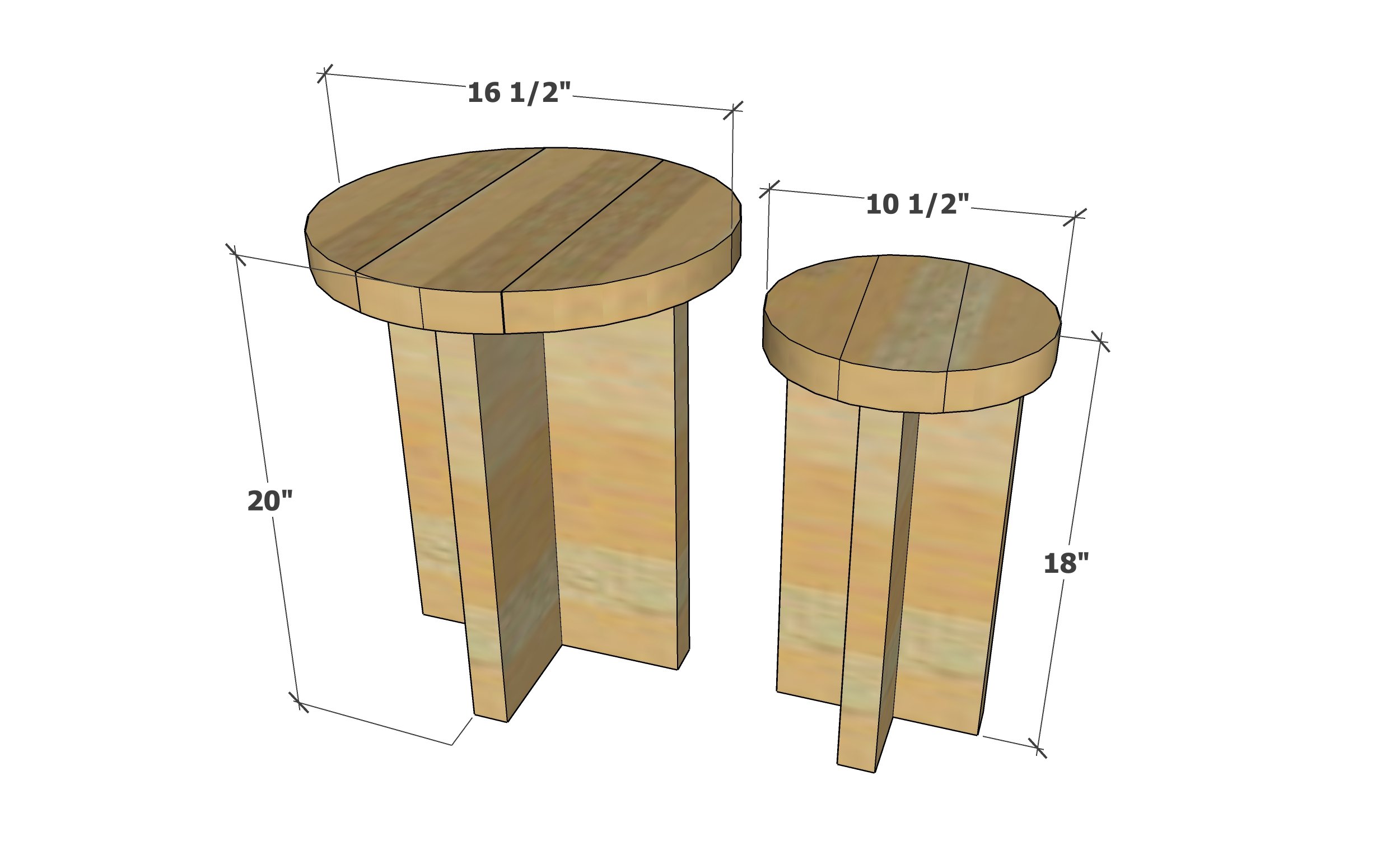 modern end table dimensions