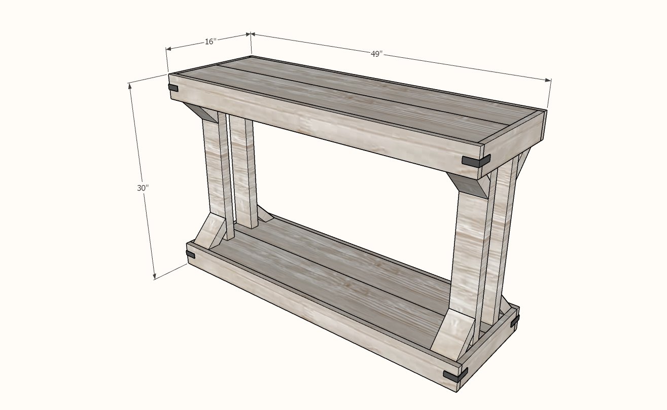 modern farmhouse console table dimensions