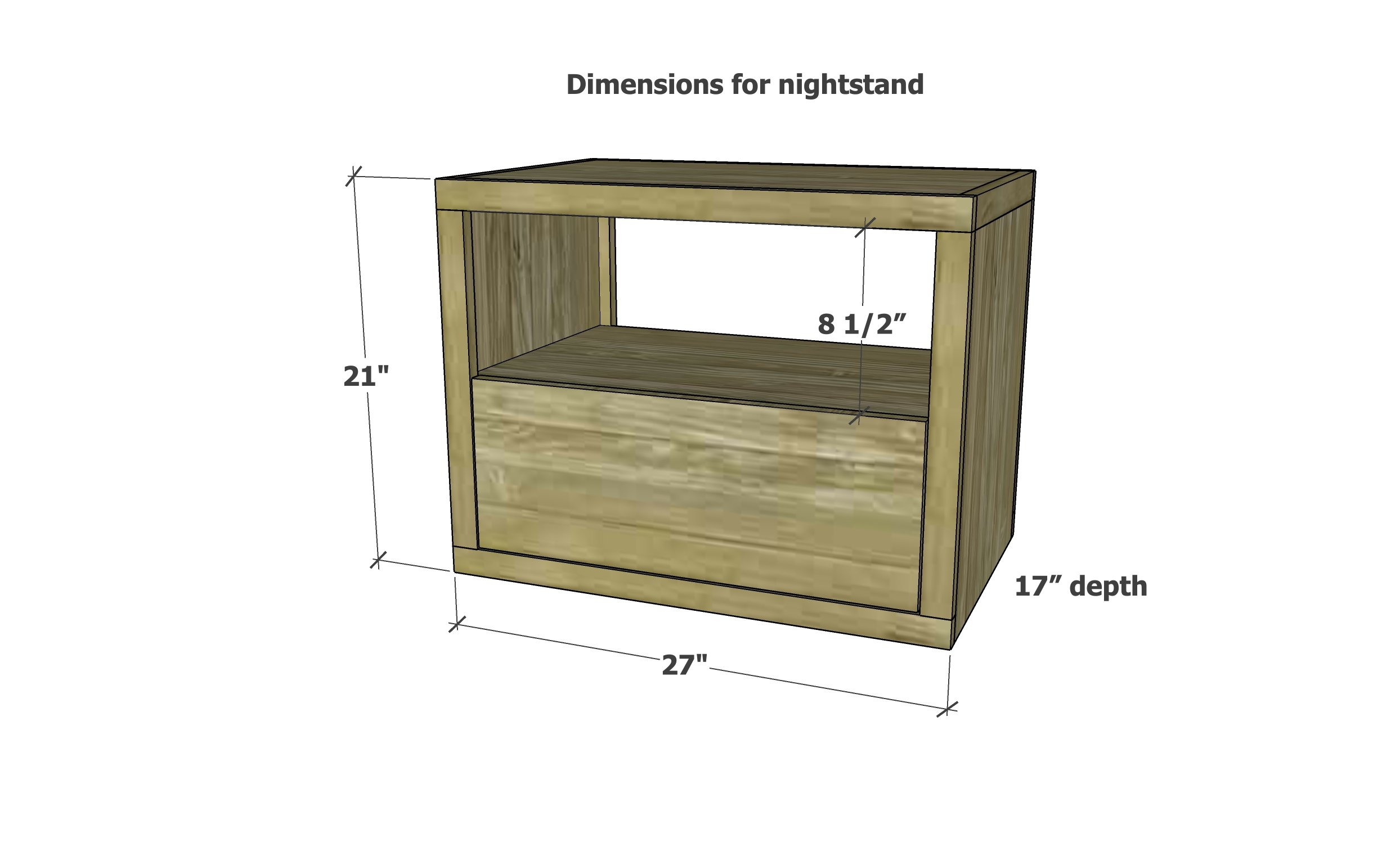 modern nightstand dimensions