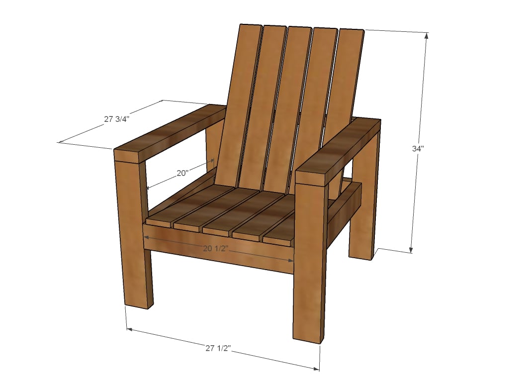Wood chair outdoor dimensions