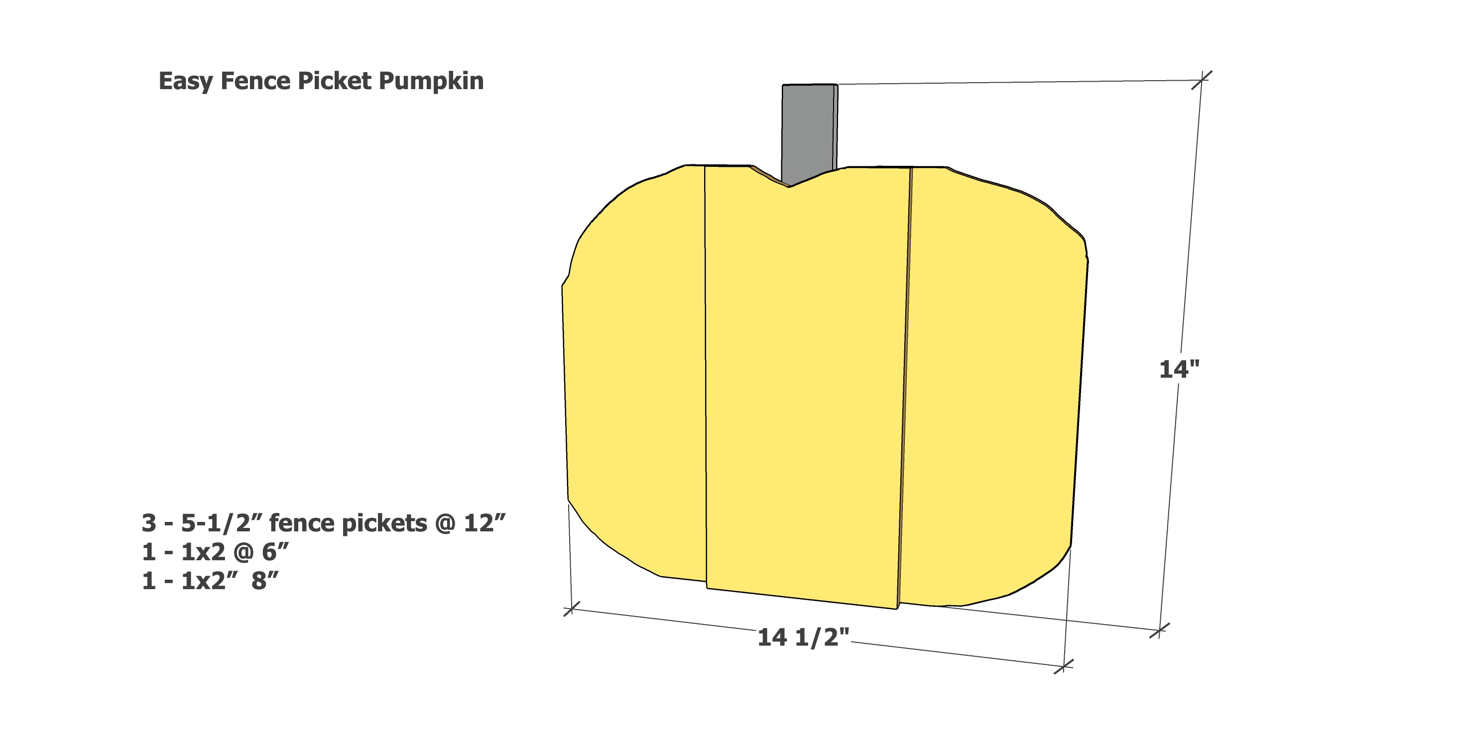 Wood pumpkin dimensions
