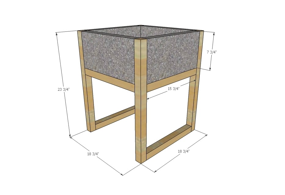 modern paver planter concrete