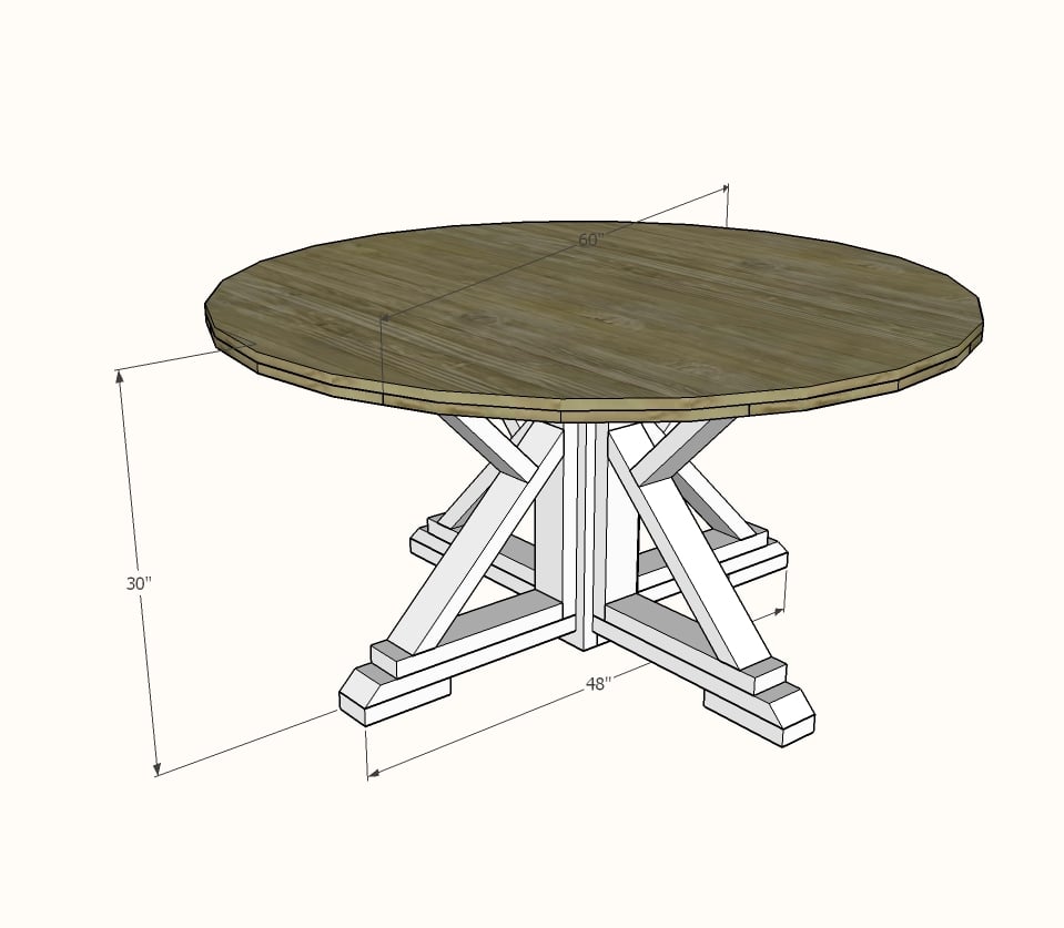 Round Farmhouse Table Ana White, How To Build A Round Farmhouse Table