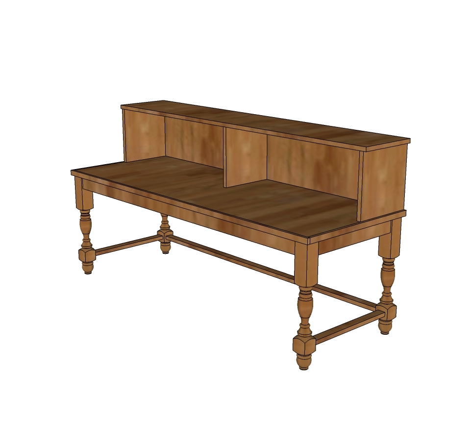 deep console table bench with hutch free plans