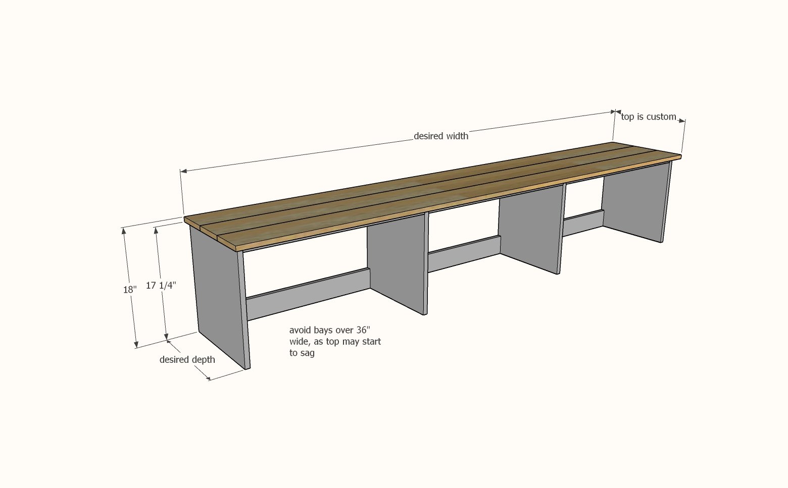 open bottom mudroom bench