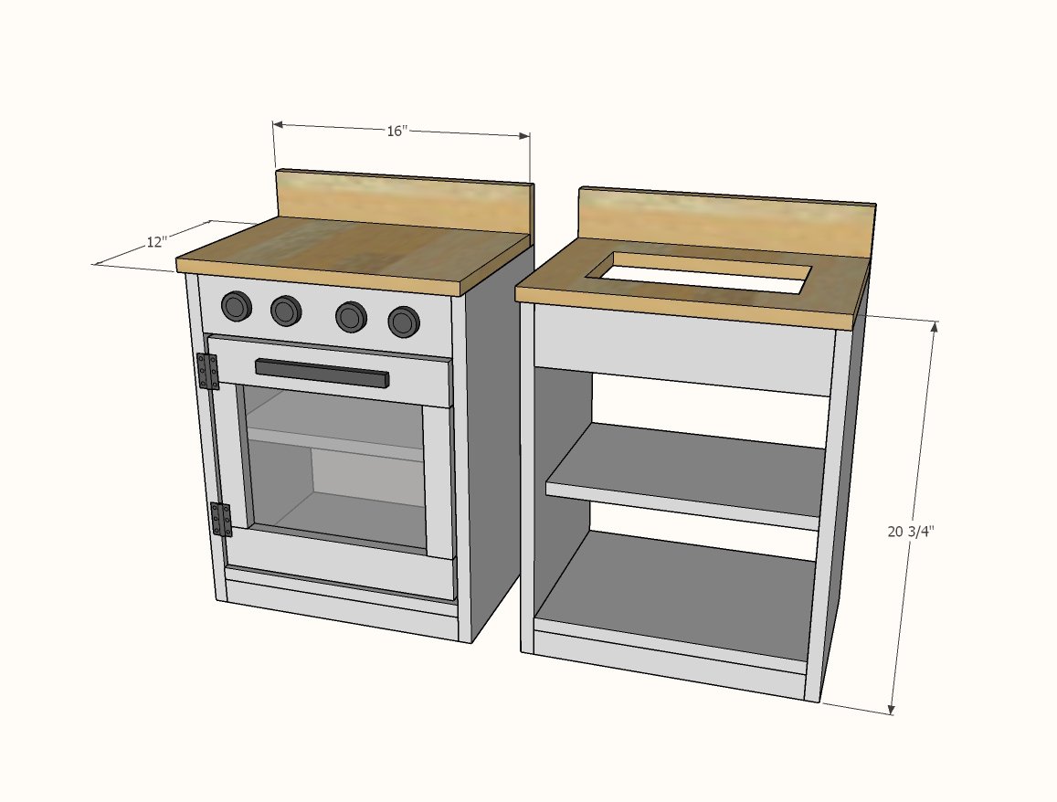 play kitchen plans dimensions