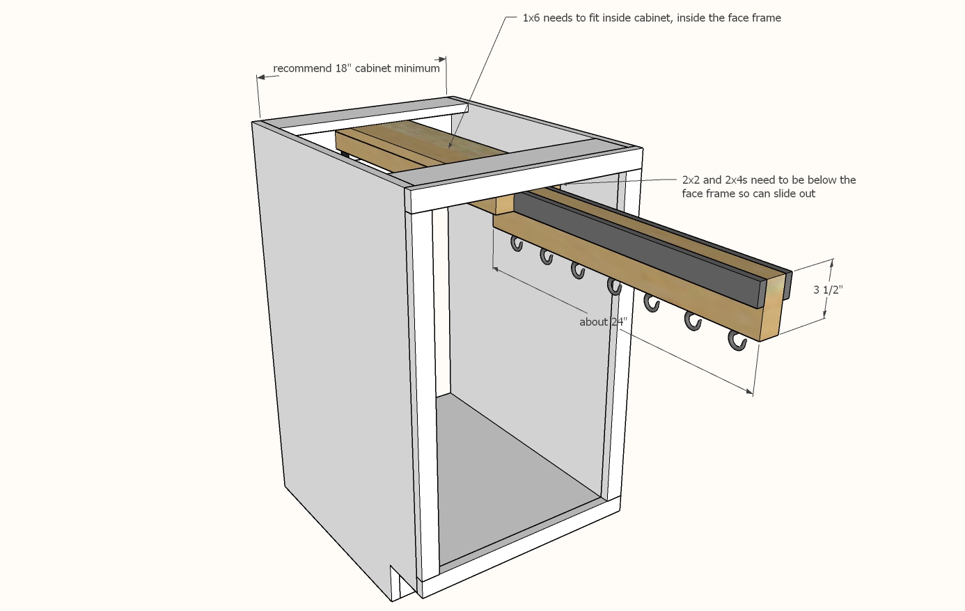 Pull Out Pot and Pan Organizer dimensions