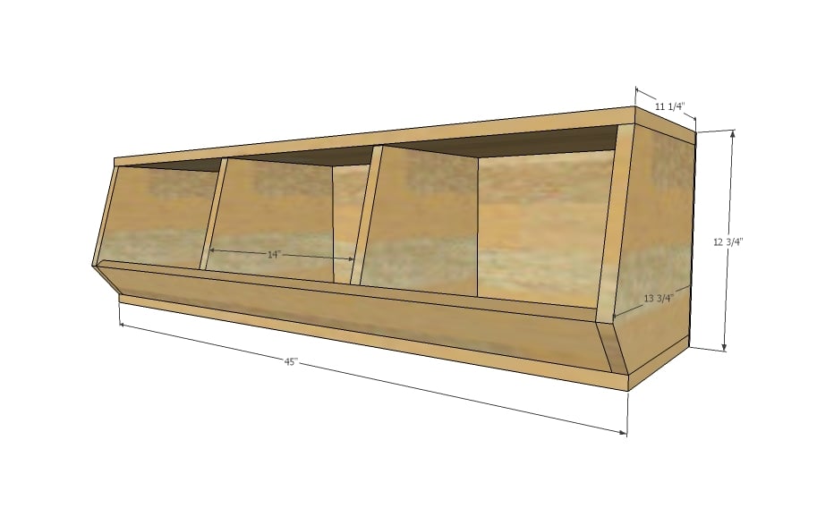 Woodworking Plans DIY 3 Storage Bins 