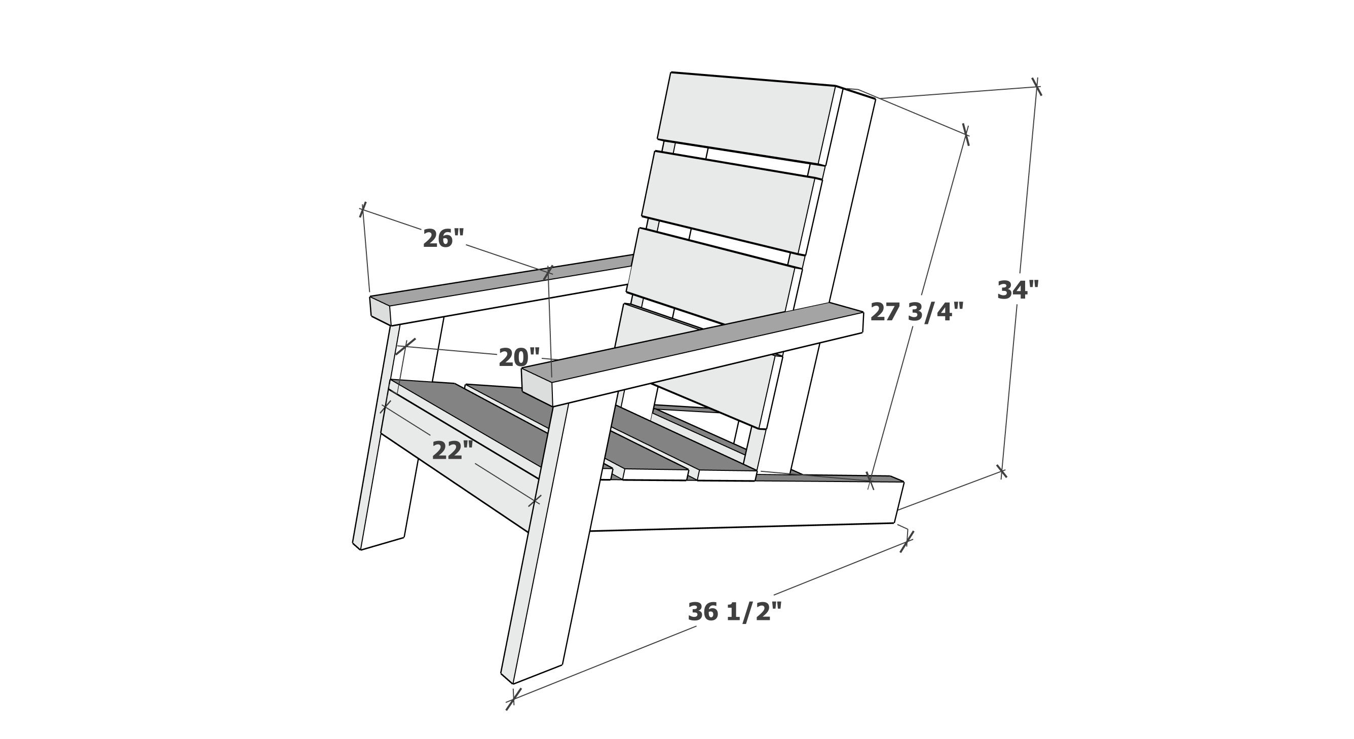 dimensions for Adirondack chair