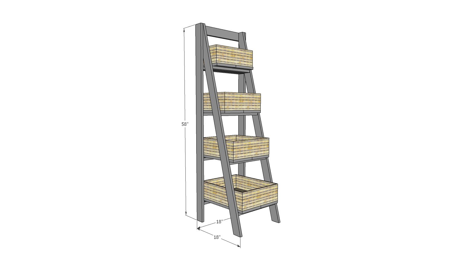 wooden bath ladder shelf dimensions