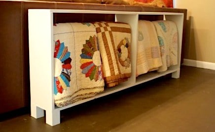 console table quilt rack