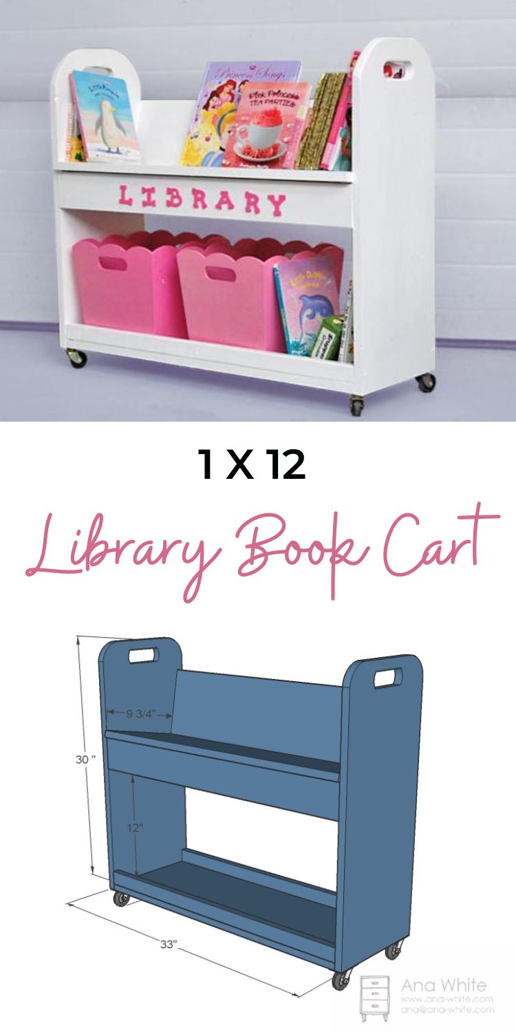 1x12 Library Book Cart