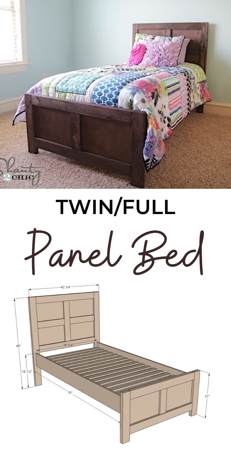 $70 DIY Panel Bed with Free Plans - Twin and Full Sizes