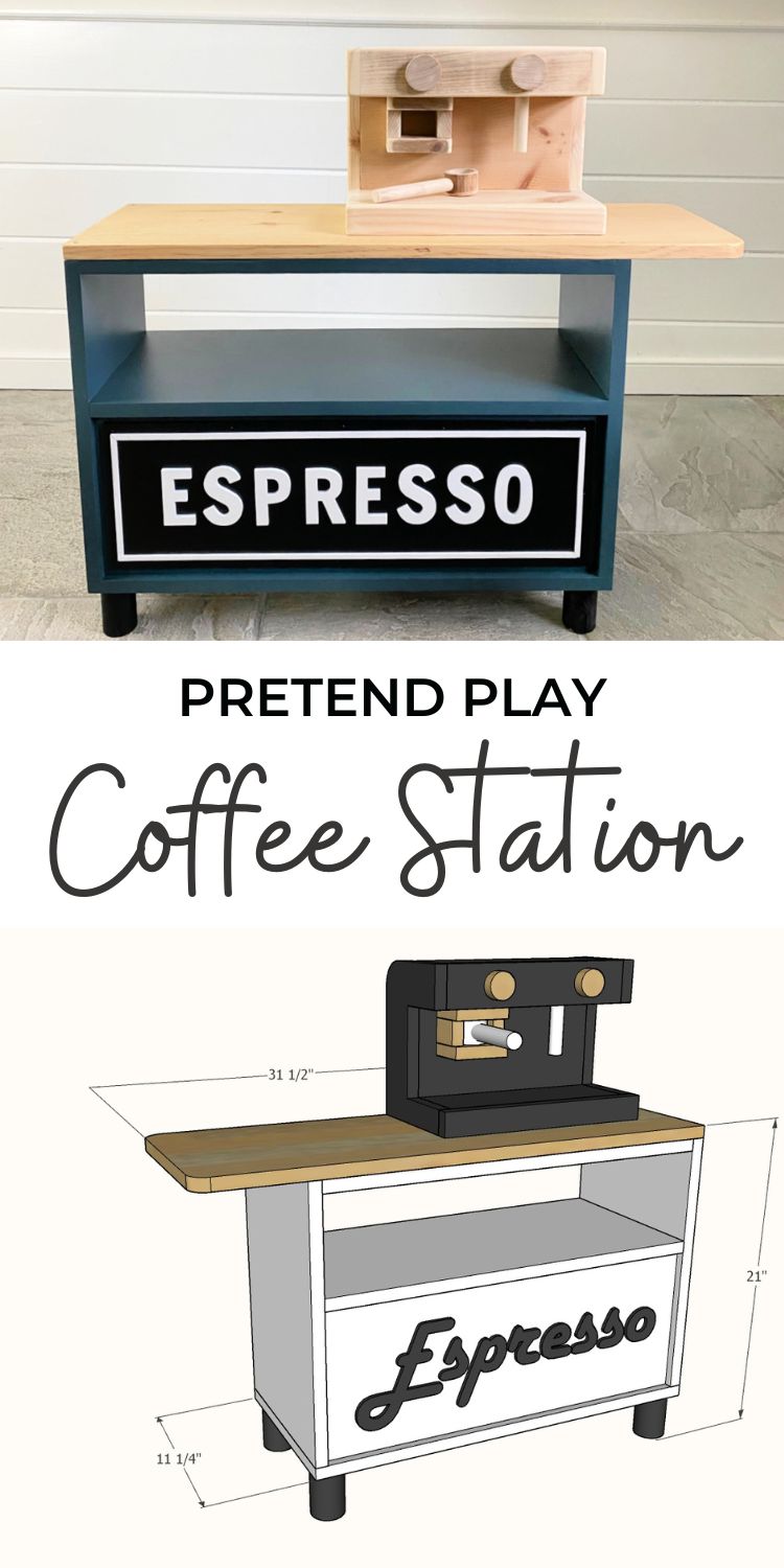 Pretend Play Coffee Station with Espresso Machine
