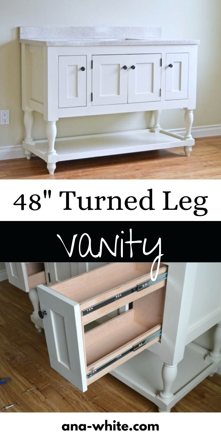 48" Turned Leg Vanity
