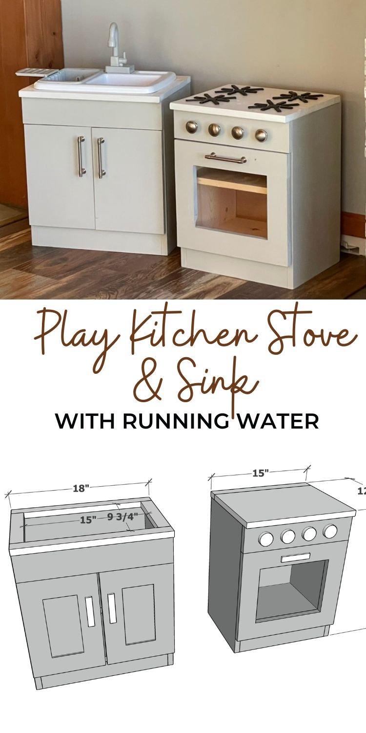Play Kitchen Stove and Sink with Running Water