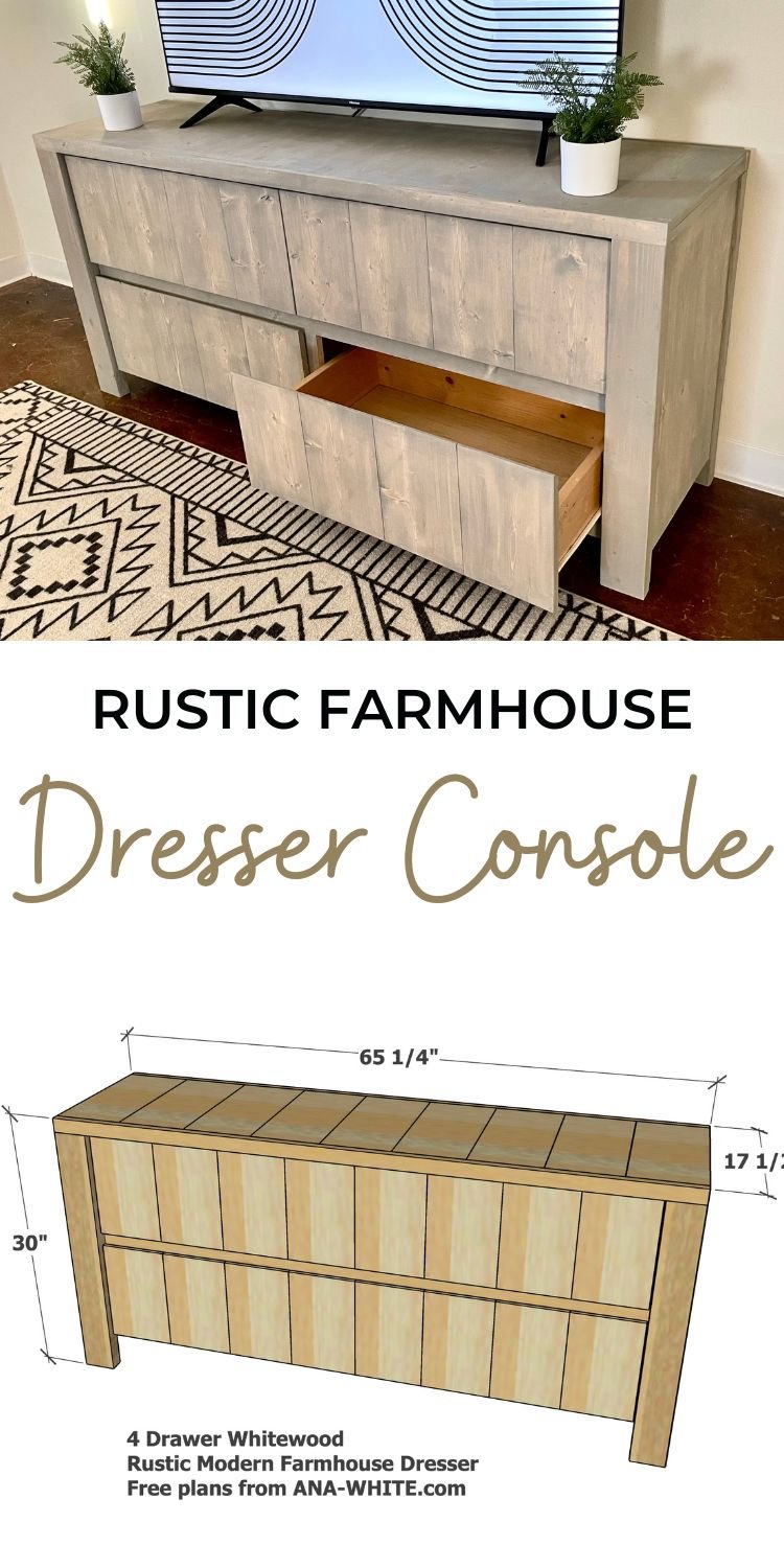 Rustic Modern Farmhouse Dresser Console