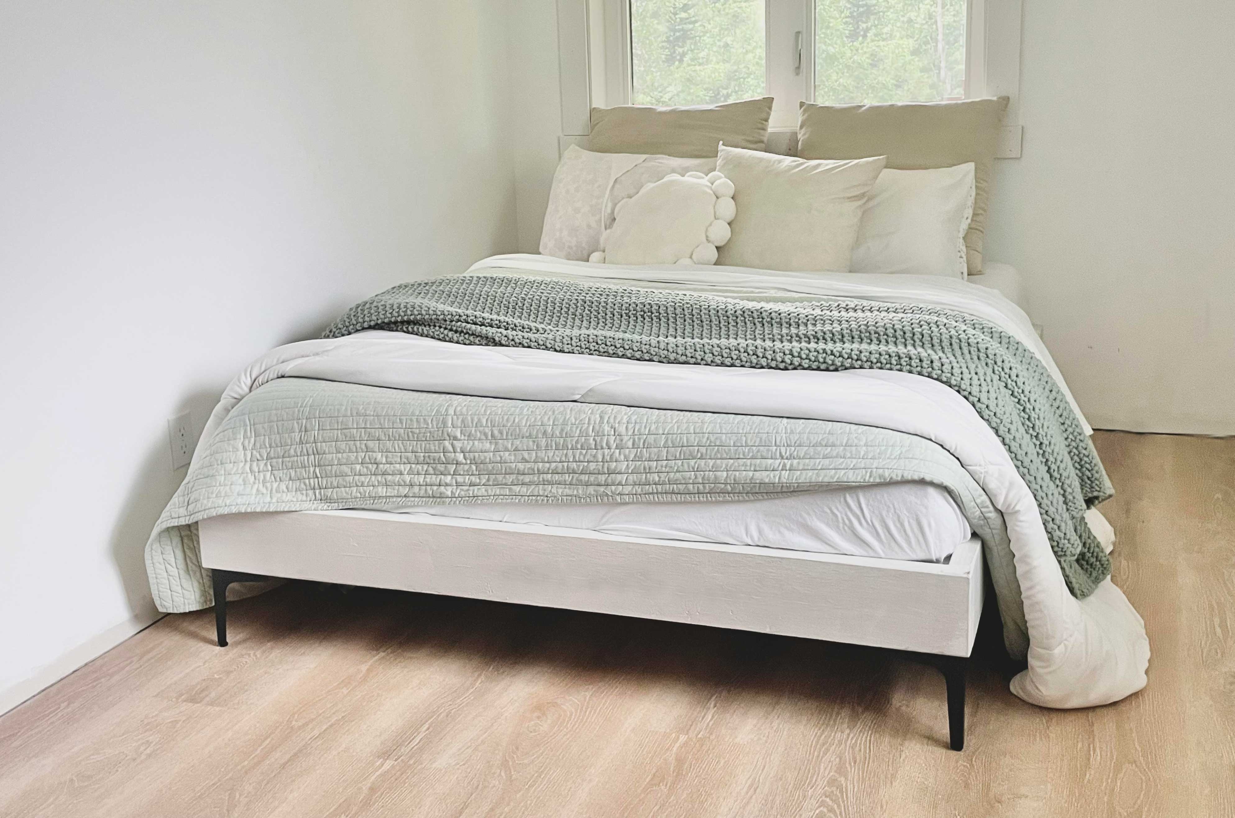 just add legs to a bed frame, simple bed frame