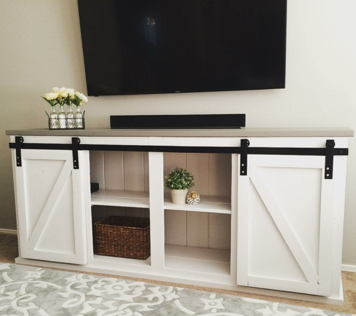 ana white barn door console