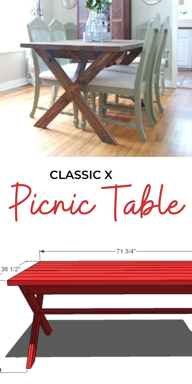 Classic X Picnic Table (No Benches)